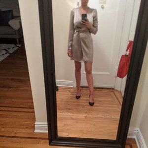 ASOS Dresses - ASOS Design Wrap Mini in Mink ASOS Dresses - ASOS Design Wrap Mini in Mink